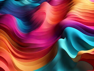 Abstract gradient background. Minimalist style with vibrant perspective 3d geometric smooth shapes. 