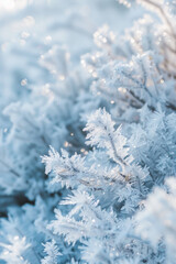 Textured intricate frost patterns and icy formations, offer a chilly and wintery backdrop, perfect for conveying coziness and seasonal charm in holiday-themed branding.