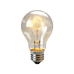 3D Lightbulb on white background. Light Bulb Brain