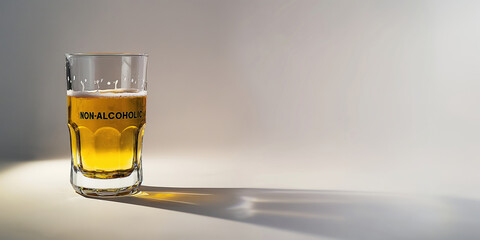 A glass of beer with the word "NON-ALCOHOLIC" written on it