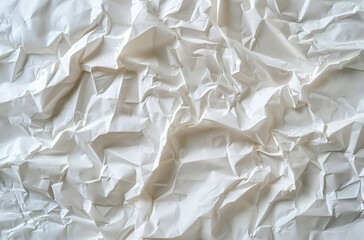 Obraz premium Closeup of crumpled white paper texture 