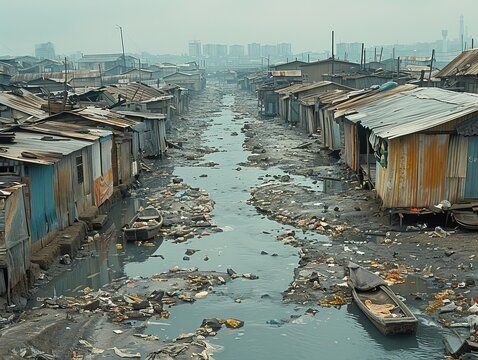 A polluted river in a developing country