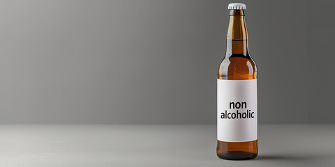 Non - alcoholic beer bottle with a modern, minimalist label that clearly displays 