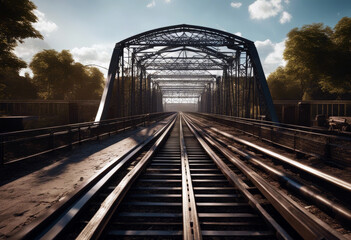 Fototapeta premium bim railway view model wireframe bridge three dimensional overpass infrastructure civil road city traffic transportation urban highway information design transport