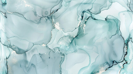 Glossy Marble-like Texture in Electric Blue and Pale Gray Alcohol Ink.