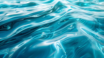 Soft Turquoise Fluid Motion Wave Art