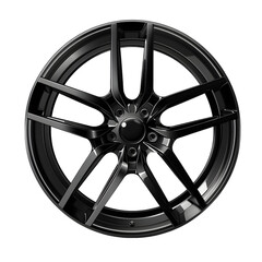 A high-performance car rim with a sleek, modern design, isolated on a transparent background.