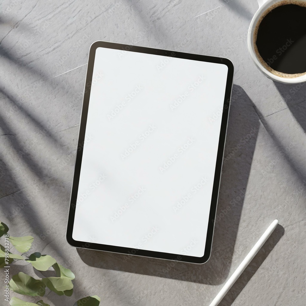 Poster tablet mockup for application presentation, web design or user interface design - template for repre