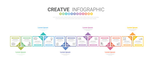 Infographics element design for all month, 12 months, can be used for Business workflow, process diagram, flow chart.