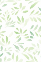 Fototapeta na wymiar A green leafy pattern is on a white background