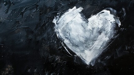 Create a striking image by spray painting a white heart in contrast against a black background a powerful symbol of love perfect for celebrating occasions like International Women s Day Mot