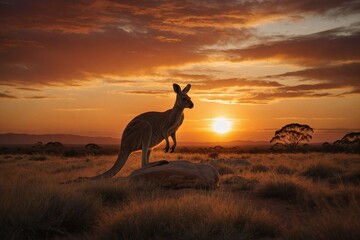 An image of a Kangaroo - obrazy, fototapety, plakaty