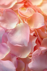 Fototapeta na wymiar Delicate texture of rose petals, showcasing their softness and pastel hues. rose petal textures offer a romantic and ethereal backdrop