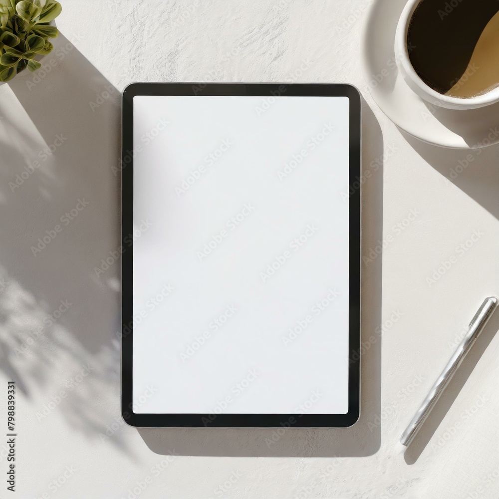 Poster tablet mockup for application presentation, web design or user interface design - template for repre