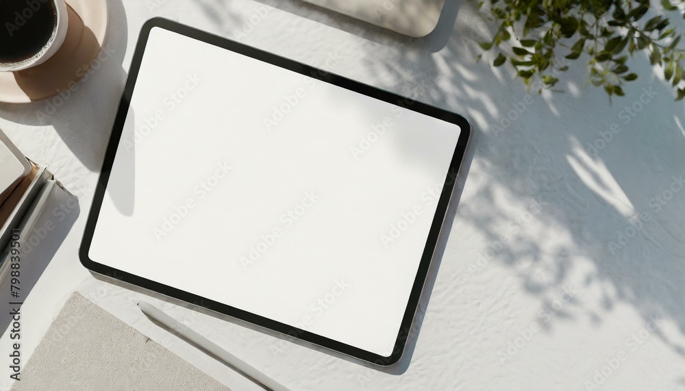 Poster tablet mockup for application presentation, web design or user interface design - template for repre