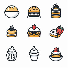 Bread maker icon set simple design