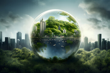 Concept of ecology, environment, global climate change. World Environment Day, June 5 - obrazy, fototapety, plakaty