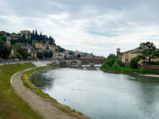Panoramic View of Verona from a High Point Overlooking the Cityscape