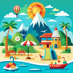Obraz premium beach with palms