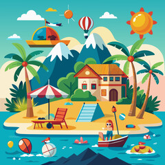 Obraz premium beach with palms