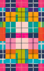 Colorful geometric checkered seamless pattern, Traditional square checkered background collection. Checkered print on wallpaper, checkered mosaic mesh,