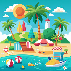 Obraz premium beach with palms