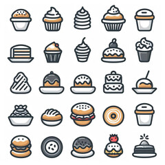 Bread maker icon set simple design