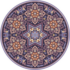 Vector abstract decorative round floral ethnic ornamental illustration