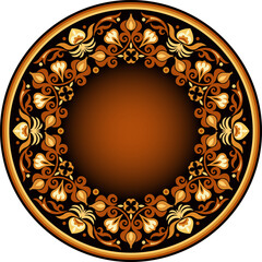 Vector abstract decorative round floral ethnic ornamental frame illustration