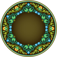 Vector abstract decorative round floral ethnic ornamental frame illustration