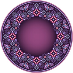 Vector abstract decorative round floral ethnic ornamental frame illustration