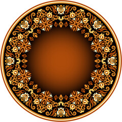 Vector abstract decorative round floral ethnic ornamental frame illustration