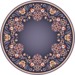 Vector abstract decorative round floral ethnic ornamental frame illustration