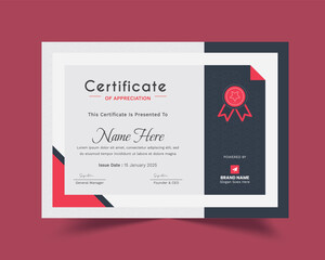 Appreciation & Achievement Certificate Template | Professional Certificate Template | Print Ready Editable Organized Template