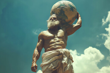 atlas, the titan, holds the celestial globe, Gods, God of the greek mythology and religion