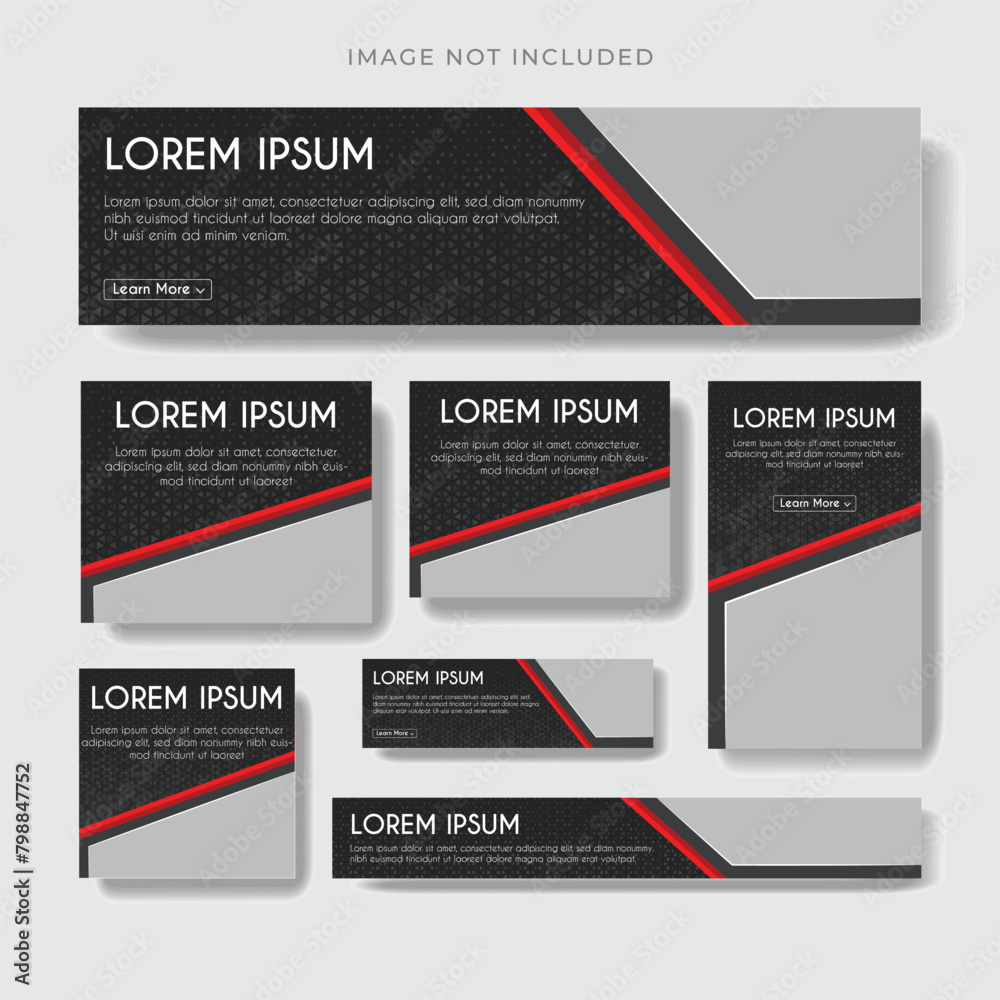 Wall mural set of creative web banners of standard size with a place for photos. business ad banner. vertical, 