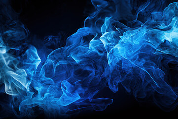 Obraz premium Background of blue smoke and fire