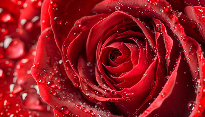 Beautiful red rose flower, closeup