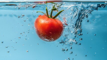 Tomato, sinking in water tank,
