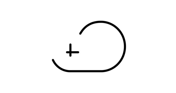 Add to cloud animated outline icon with alpha channel. loud computing 4k motion design animation for web, mobile and ui design