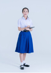Aasia thai high school student. Asian girl in uniform.