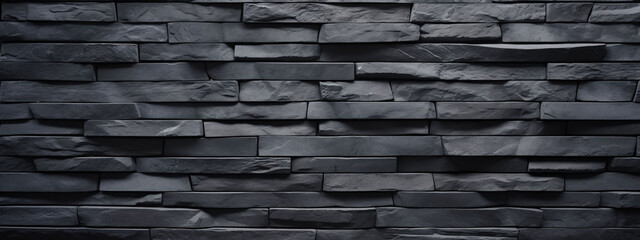 The ceramic tile in brick wall pattern design with dark grey tone