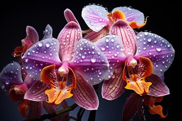 orchid on black - obrazy, fototapety, plakaty