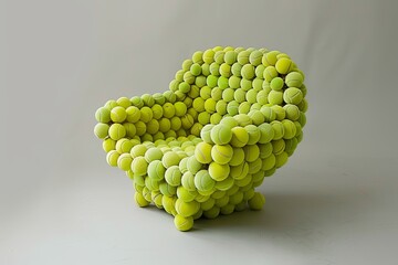 chair made of tennis ball, surrealism, creative furniture design - obrazy, fototapety, plakaty