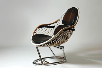 chair made of tennis raquet, surrealism, creative furniture design. - obrazy, fototapety, plakaty