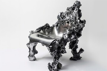 chair made of uranium, surrealism, creative furniture design. - obrazy, fototapety, plakaty
