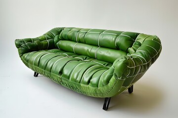 sofa made of American football field, surrealism, creative furniture design - obrazy, fototapety, plakaty