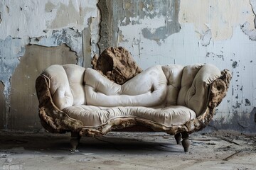 sofa made of sadness, surrealism, creative furniture design. - obrazy, fototapety, plakaty