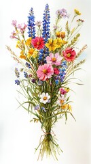 Wildflower Watercolor Bouquet - obrazy, fototapety, plakaty
