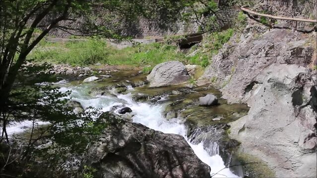塩原温泉の真ん中を流れる箒川
